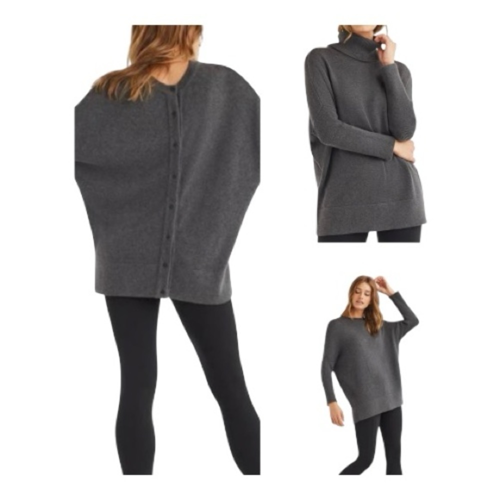 VETTA CAPSULE The Oversized Sweater (MISSING Removable Turtleneck)in Charcoal.